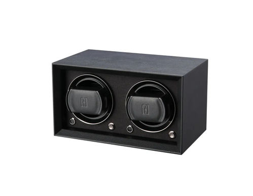PAUL DESIGN - UHRENBEWEGER PETITE 2 - PU-leather black / für 2 Uhren, battery compartment